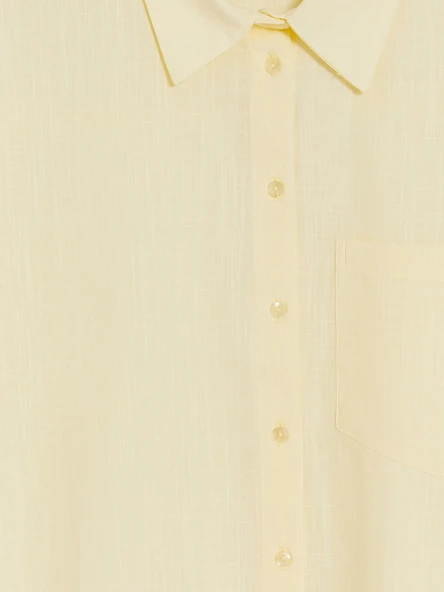 LCW Vision Sarı Oversize Poplin Kadın Gömlek - Resim 3