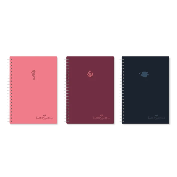 Faber-Castell Defter Spiralli Plastik Kapak Aqua 80 Yaprak Kareli (3 Lü Paket) 5075000510000 ürün görseli 1