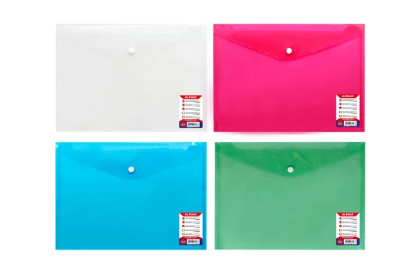 Globox A4 Çıtçıtlı Dosya Neon Karışık 6458 (12 Li Paket) ürün görseli 1