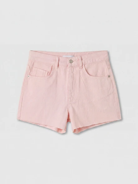 LCW Jeans Pembe Regular Fit Kadın Jean Şort - Resim 5
