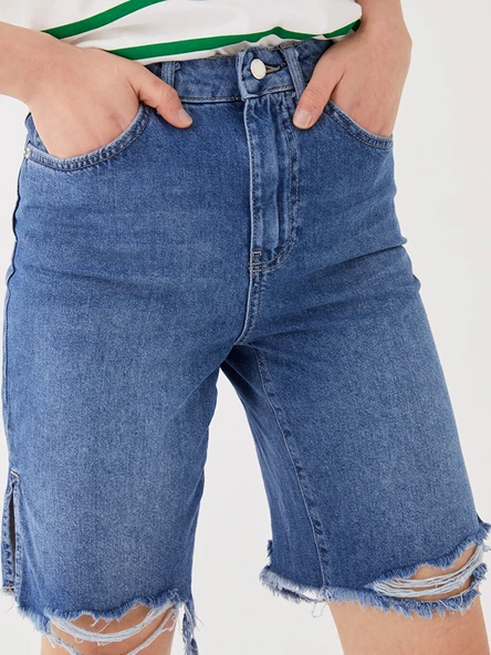 LCW Jeans İndigo Şort - Resim 4