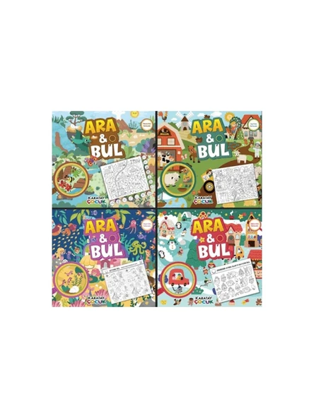 Karatay Yayınları 4E Ara & Bul- Gizli Resimler Macera-Keşif-Sürpriz-Eğlence Dolu Bulmacalar (4 Lü Set) ürün görseli 1