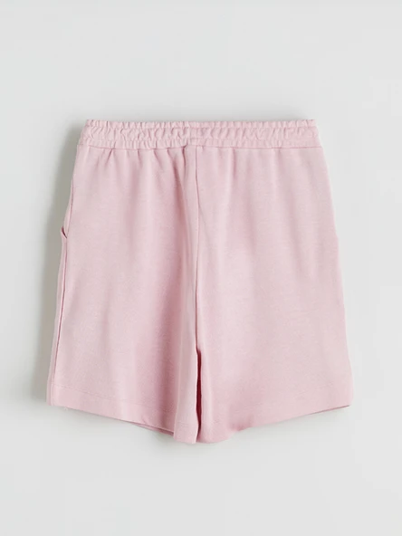 LCWAIKIKI Basic Pembe Beli Lastikli Kadın Şort - Resim 6