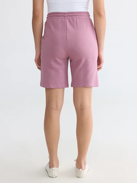 LCWAIKIKI Basic Pembe Beli Lastikli Kadın Şort - Resim 4