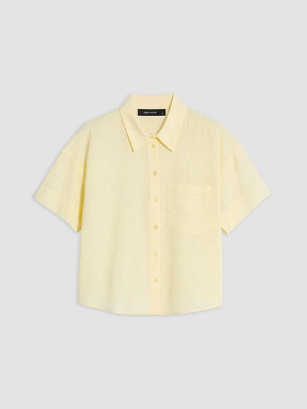 LCW Vision Sarı Oversize Poplin Kadın Gömlek ürün görseli 1
