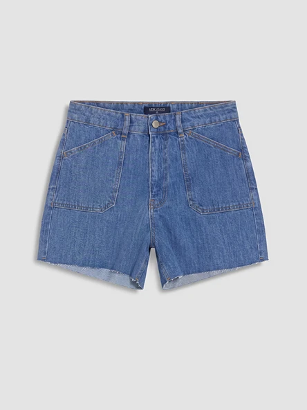 LCW Jeans İndigo Regular Fit Kadın Jean Şort - Resim 5