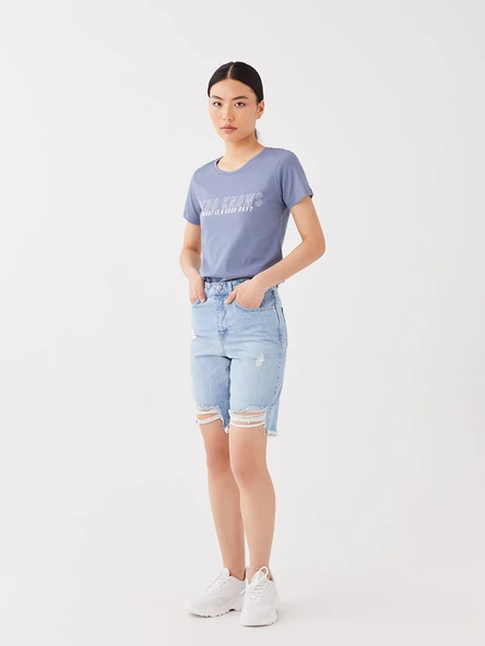 LCW Jeans İndigo Şort - Resim 3