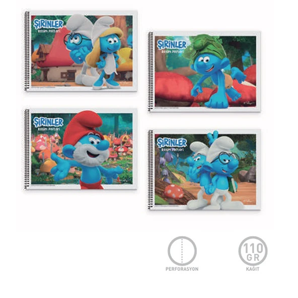 Gıpta Şirinler Resim Defteri Spralli 25X35 Cm 15 Yaprak 7801 (Karışık Renk 1 Adet) ürün görseli 1