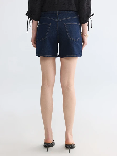 LCW Jeans İndigo Regular Fit Kadın Jean Şort - Resim 4