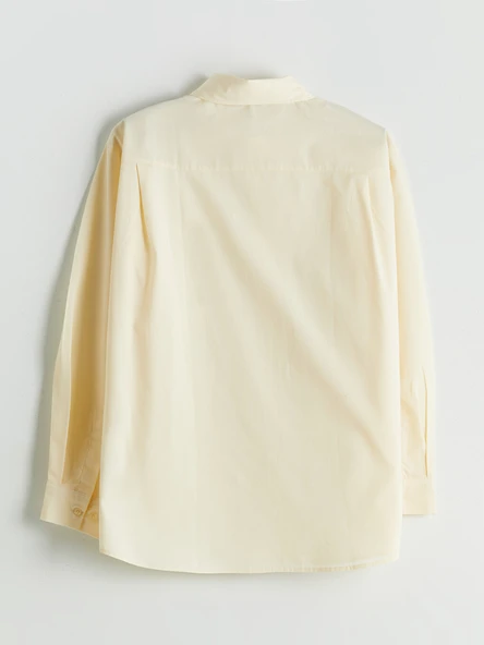 LCW Modest Bej Poplin Kadın Gömlek Tunik - Resim 6