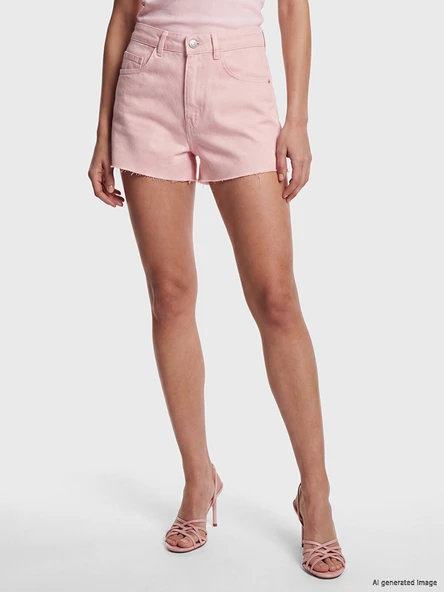 LCW Jeans Pembe Regular Fit Kadın Jean Şort - Resim 2