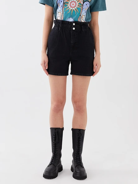 LCW Jeans Siyah Şort - Resim 4