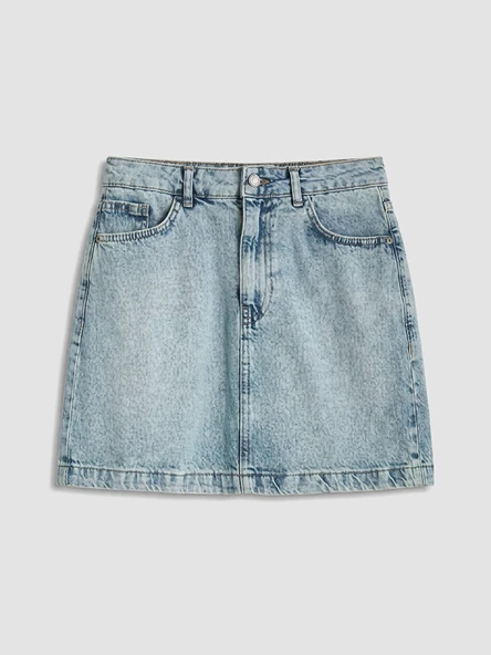 LCW Vision İndigo Regular Fit Mini Jean Etek - Resim 5