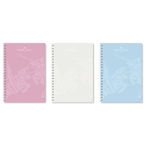 Faber-Castell Defter Spiralli Plastik Kapak Genz Defter 80 Yaprak Kareli (3 Lü Paket) 5075000526000 ürün görseli 1