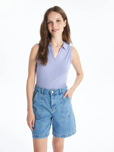 LCW Jeans İndigo Bermuda Fit Kadın Jean Şort ürün görseli 1