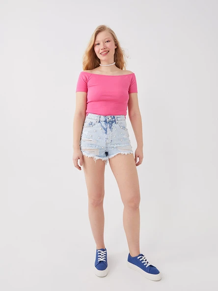 LCW Jeans İndigo Şort - Resim 3