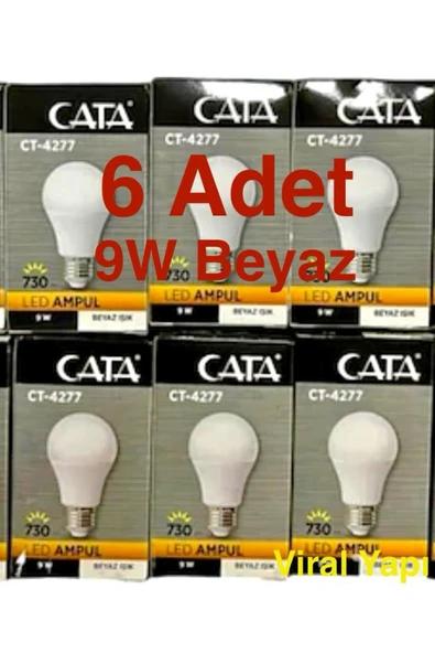 Cata Ampul 9w Led Ampul Beyaz 6 Adet Ct-4277 ürün görseli 1