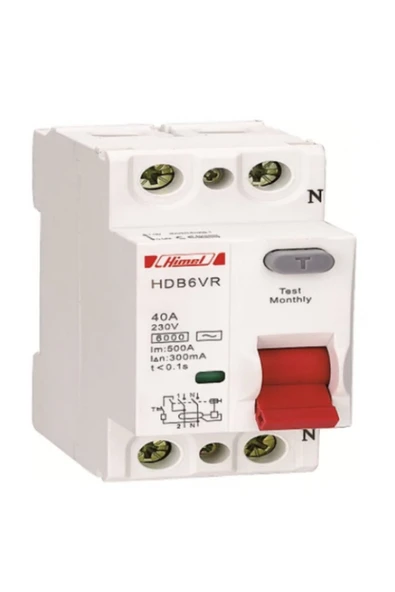 Himel HDB3VR240TC 6kA 300mA 40 A 1P+N Kaçak Akım Rölesi ürün görseli 1
