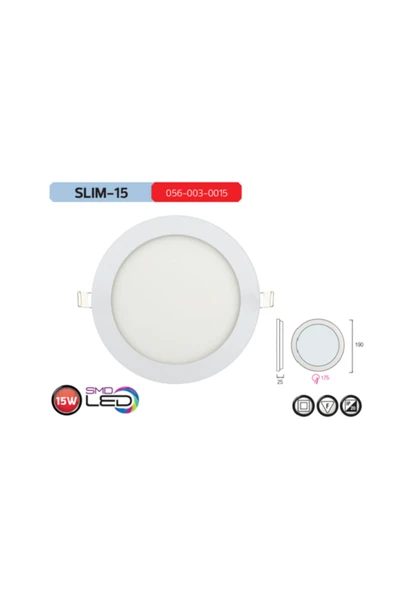 Slim-15 15W Led Panel Sıva Altı Beyaz Işık ürün görseli 1