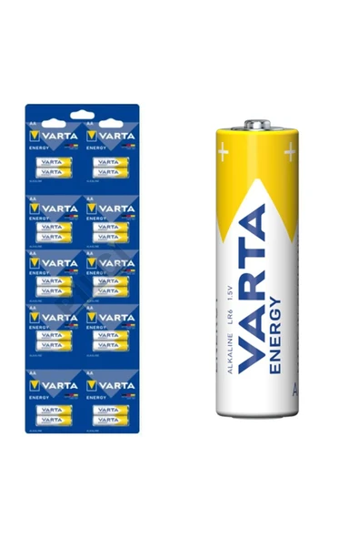 Varta 1.5 Volt Alkalin AA Kalem Pil 2'li Yırtmalı (20'li Kartela Paket) ürün görseli 1