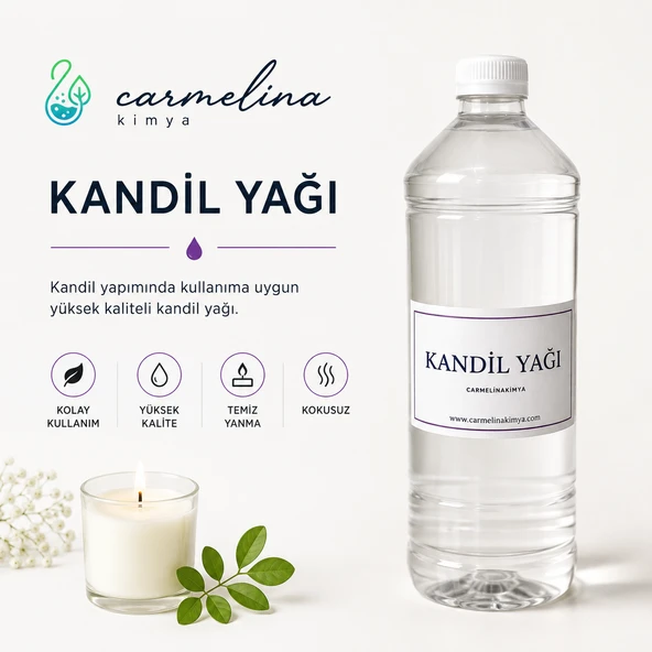 1lt Kokusuz Şeffaf Kandil Yağı- Dogal Cevre dostu ürün görseli 1