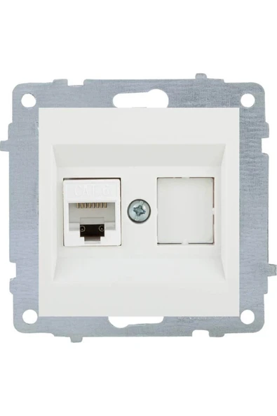 OVİVO Grano Data Prizi (1*RJ45 Cat 6) Beyaz (Çerçeveli) ürün görseli 1