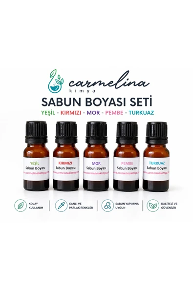 Sabun Boyası Seti-turkuaz-yeşil-kırmızı-pembe-mor ürün görseli 1
