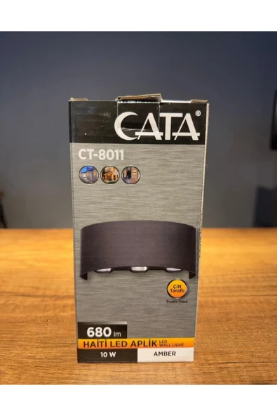 Cata Ct-8011 10 W Haiti Çift Yönlü İç ve Dış Mekan Led Aplik Amber Renk ürün görseli 1