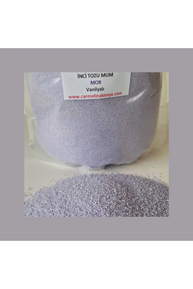 İnci Tozu Mum Mor Renk ,Vanilya Esanslı ,100gr ürün görseli 1