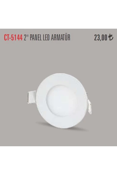 Cata CT-5144-B Panel LED Slim Yuvarlak 3 W Beyaz Işık Beyaz Gövde ürün görseli 1
