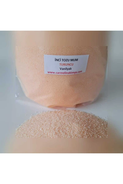 İnci Tozu Mum Turuncu Renk ,Vanilya Esanslı ,100gr ürün görseli 1