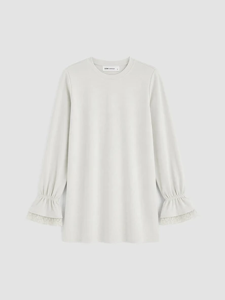 LCW EVERYDAY Gri Soft Touch Kadın Sweatshirt Tunik ürün görseli 1
