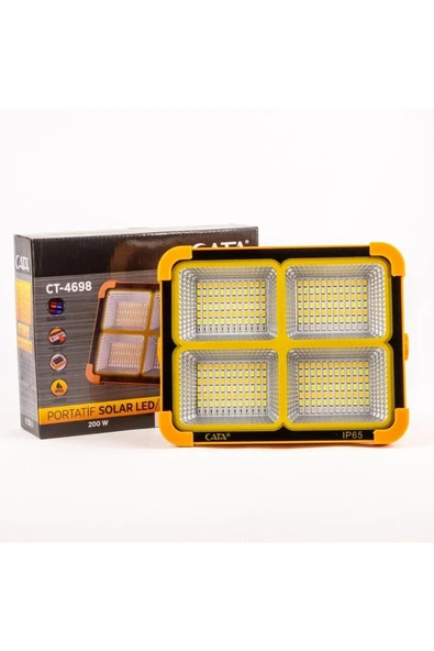 Cata CT-4698 200 WATT ŞARJLI SOLAR LED PROJEKTÖR BEYAZ ürün görseli 1