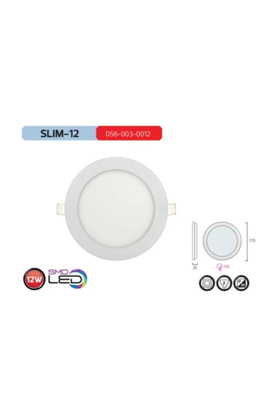12W Slim Led Panel Sıva Altı Beyaz Işık ürün görseli 1