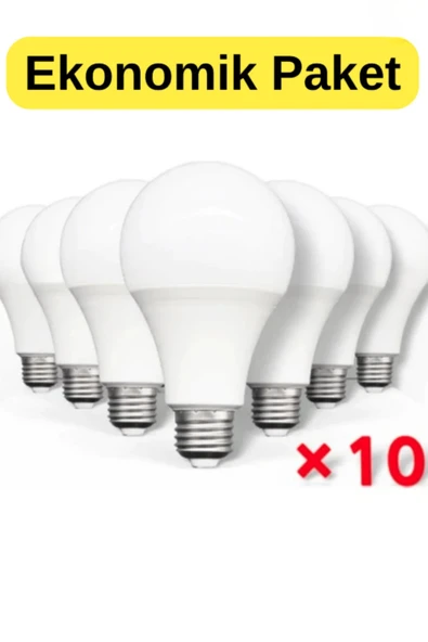 ENFE 9w Led Ampul Beyaz Işık E27 Duy Uyumlu Tasarruflu 10'lu Ekonomik Paket Ev Ofis Tavan Aydınlatma ürün görseli 1