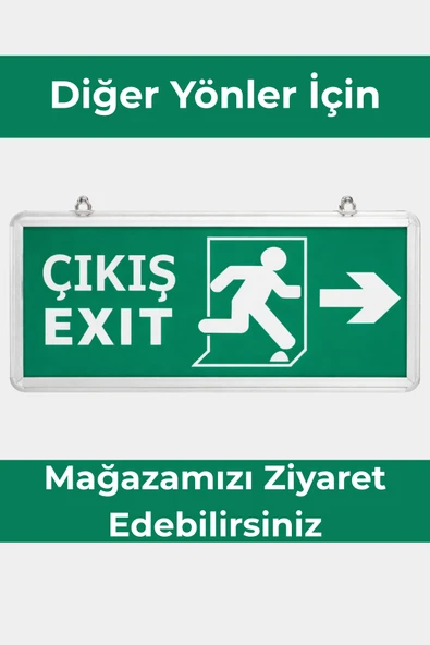 ENFE Şarjlı LED Sağ Yön Acil Çıkış Armatürü Exit Tabelalı | Elektrik Kesintisinde Otomatik Devreye Giren ürün görseli 1