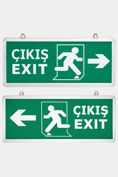 ENFE Şarjlı LED Sağ - Sol Yön Acil Çıkış Armatürü Exit Tabelalı 2'li ürün görseli 1
