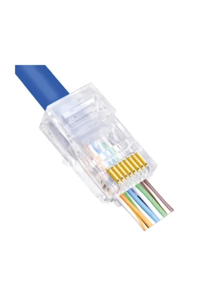 Powermaster Rj45 Cat6 Açık Uçlu Soket 8p/8c Cat6 Konnektör 100 adet ürün görseli 1
