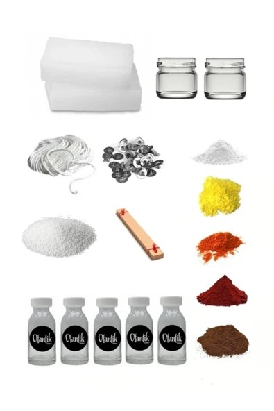 Mum Yapım Seti, Başlangıç Mum Seti, 1kg Kokulu Parafin,fitil,mum Çıtçıtı,ahşap Fitil,kavanoz,stearin ürün görseli 1