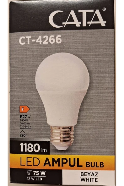 Cata Ct-4266 12w 6400k (BEYAZ IŞIK) E27 Duylu Led Ampul ürün görseli 1
