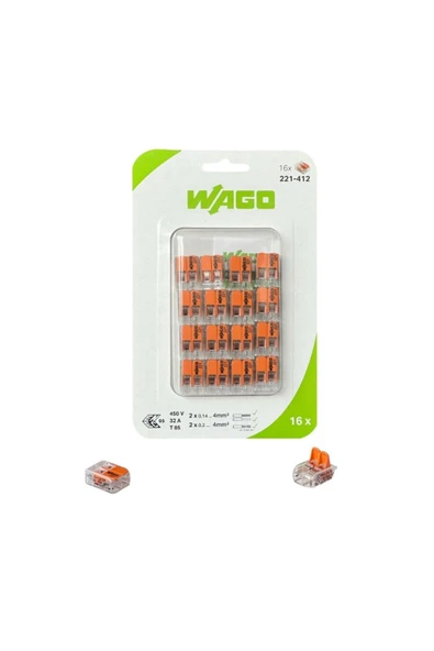 WAGO 2X4 ÇOK AMAÇLI BUAT İÇİ KLEMENS ( 16 LI PAKET) ürün görseli 1