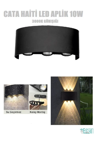 Cata Haiti 10w led aplik ıp65 ct-8011 günışığı 3000k ürün görseli 1