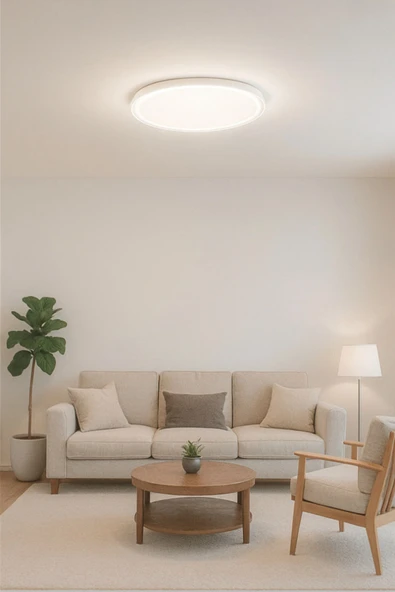 ENFE Tavana Sıfır Led Modern Avize Aydinlatma Gün Işığı Yüksek Lumen Güçlü Işık Balkon-mutfak-ofis-salon ürün görseli 1