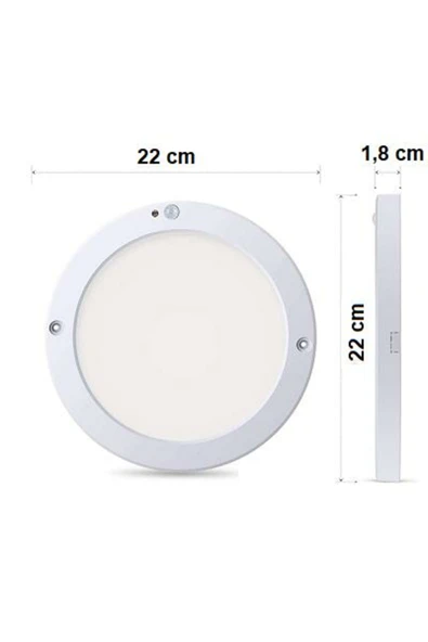 Cata Ct-9247 Bologna 20 Watt Sensörlü Yuvarlak Sıva Üstü Led Tavan Armatürü Beyaz ürün görseli 1