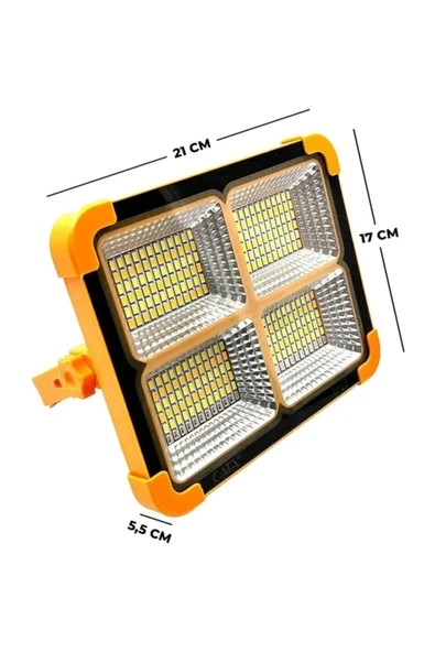 Cata Ct-4698 Güneş Enerjili Solar 200w Watt Led Projektör Taşınabilir Sarı Beyaz Ve Çakar Işık Lamba ürün görseli 1