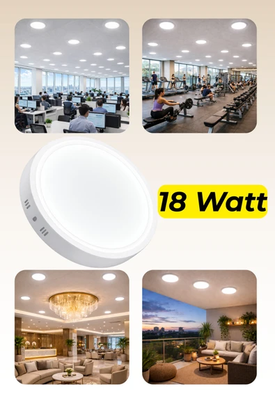 ENFE 18W Yuvarlak Sıva Üstü Led Panel Armatür ◆ Beyaz Işık ◆ Enerji Tasarruflu Aydınlatma ürün görseli 1