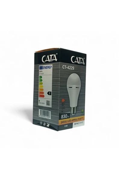 Cata CT-4229 9W BEYAZ IŞIK ŞARJLI LED AMPUL E27 DUY 6400K 830lm ürün görseli 1