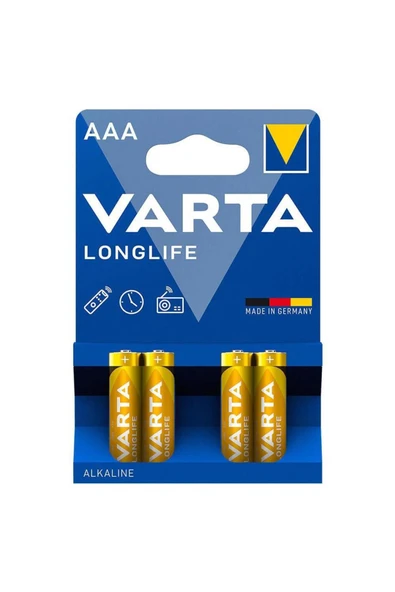 Varta Longlife Extra Alkalin İnce Pil - AAA - 4'lü ürün görseli 1