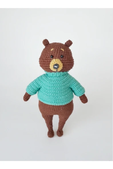 Amigurumi Örgü Ayı Oyuncak, Kahverengi, Amigurimi, Uyku Arkadaşı ürün görseli 1