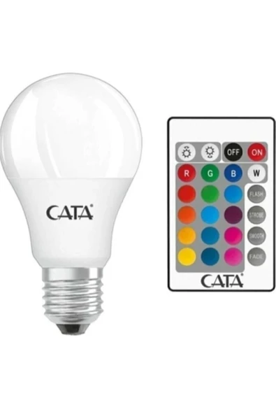 Cata E-27 Duya Takılabilen Uzaktan Kumandalı RGB Led Ampul 9W ürün görseli 1